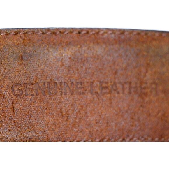 Handcrafted BROWN GENUINE LEATHER 1.5"Wd CASUAL DRESS MEN'S BELT Sz 38/95 (G38 - Picture 8 of 13